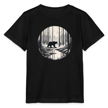 Bear Stalking through the Woods - Stanley/Stella MINI CREATOR Kids’ T-Shirt - black - Front - Mikhail (115cm)