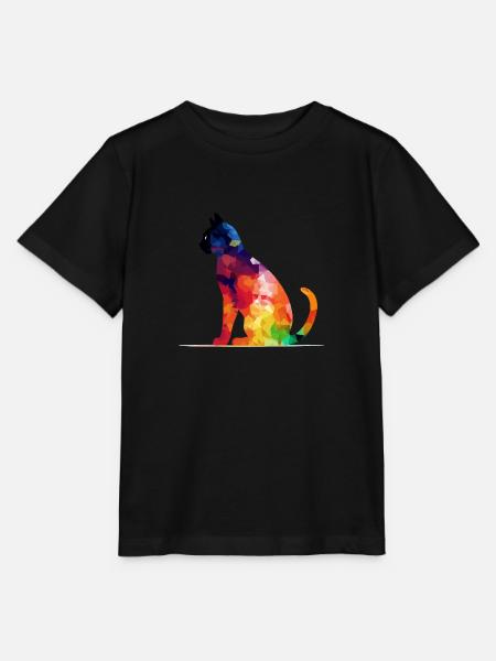 Ako die bunte Katze - Stanley/Stella Kinder T-Shirt MINI CREATOR - Schwarz