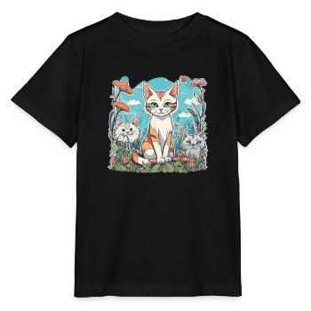 Katzen Wiese - Stanley/Stella Kinder T-Shirt MINI CREATOR  - Schwarz - Vorne - Mikhail (115cm)