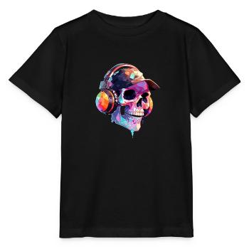 Cute Punk Skull / Kawaii Punk Skull - Stanley/Stella MINI CREATOR Kids’ T-Shirt - black - Front - Mikhail (115cm)