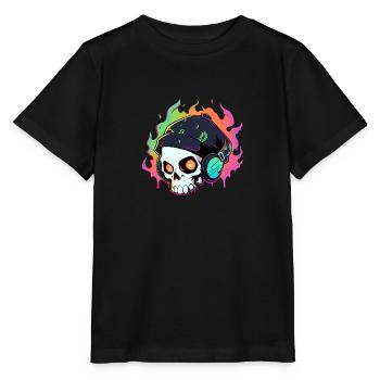 Cute Punk Skull / Kawaii Punk Skull - Stanley/Stella MINI CREATOR Kids’ T-Shirt - black - Front - Mikhail (115cm)