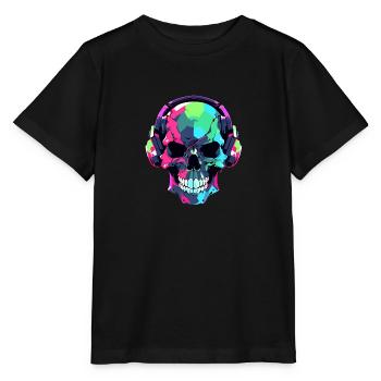 Cute Punk Skull / Kawaii Punk Skull - Stanley/Stella MINI CREATOR Kids’ T-Shirt - black - Front - Mikhail (115cm)