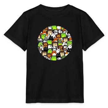 Collection de griffonnages d’animaux mignons ! Dessin adorable - T-shirt bio MINI CREATOR Stanley/Stella Enfant - noir - Devant - Mikhail (115cm)