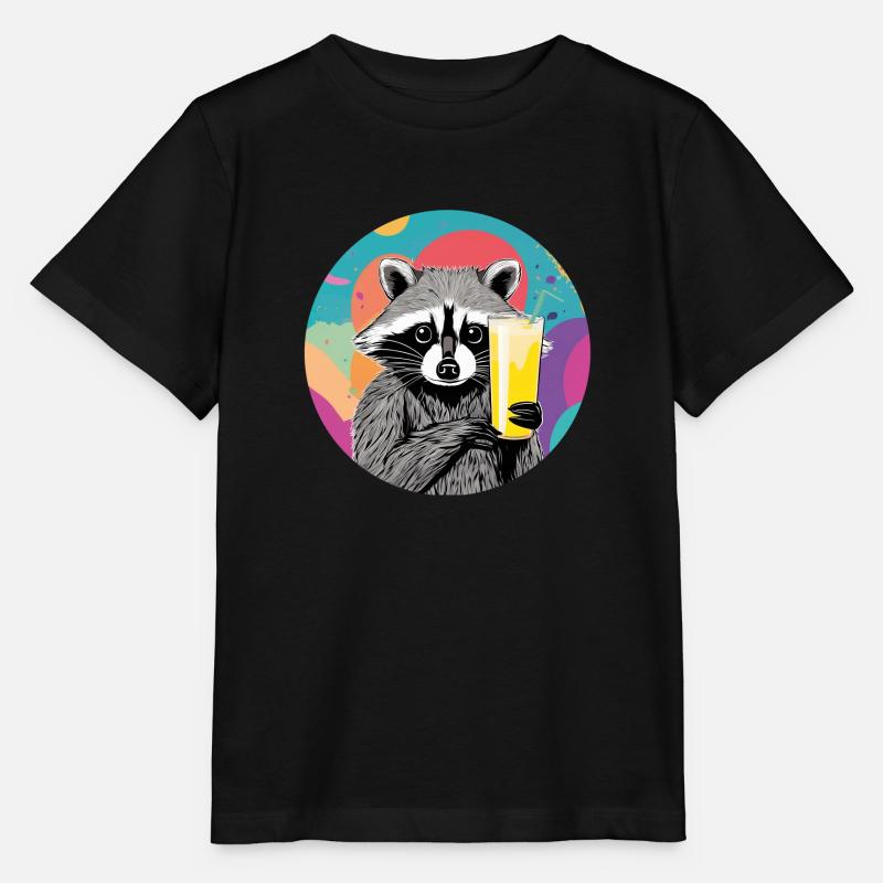 Süßer Waschbär mit Bananenmilch - Stanley/Stella Kinder T-Shirt MINI CREATOR  - Schwarz