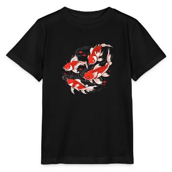 Ein Schwarm japanischer Koifische - Stanley/Stella Kinder T-Shirt MINI CREATOR  - Schwarz - Vorne - Mikhail (115cm)