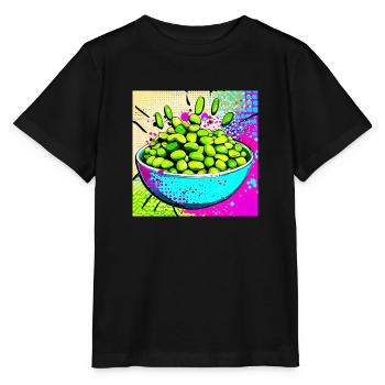 Edamame pop art - T-shirt bio MINI CREATOR Stanley/Stella Enfant - noir - Devant - Mikhail (115cm)