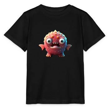 Joyeux Halloween mignon monstre marin langue effrayante - T-shirt bio MINI CREATOR Stanley/Stella Enfant - noir - Devant - Mikhail (115cm)