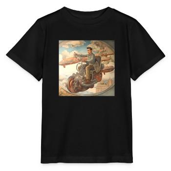 Diego Flying Machine - Stanley/Stella MINI CREATOR Kids’ T-Shirt - black - Front - Mikhail (115cm)