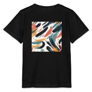 modernes Pinselstrichdesign - Stanley/Stella Kinder T-Shirt MINI CREATOR  - Schwarz - Vorne - Mikhail (115cm)