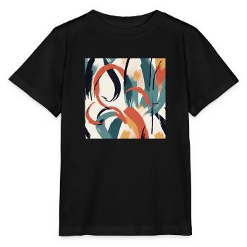 Modernes Pinselstrichdesign - Stanley/Stella Kinder T-Shirt MINI CREATOR  - Schwarz - Vorne - Mikhail (115cm)