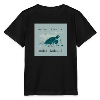 Weniger Plastik, mehr Leben - Stanley/Stella Kinder T-Shirt MINI CREATOR  - Schwarz - Vorne - Mikhail (115cm)