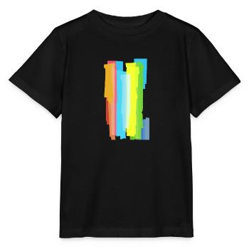 Abstrakte Farbverschmelzung intensiver Streifen - Stanley/Stella Kinder T-Shirt MINI CREATOR  - Schwarz - Vorne - Mikhail (115cm)