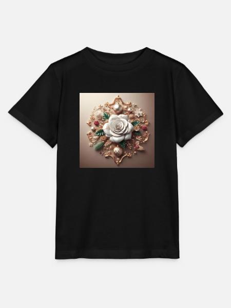 Weiße Blume - Stanley/Stella Kinder T-Shirt MINI CREATOR  - Schwarz
