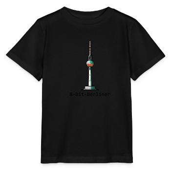Berlinois 8 bits : tour de télévision Pixel - T-shirt bio MINI CREATOR Stanley/Stella Enfant - noir - Devant - Mikhail (115cm)