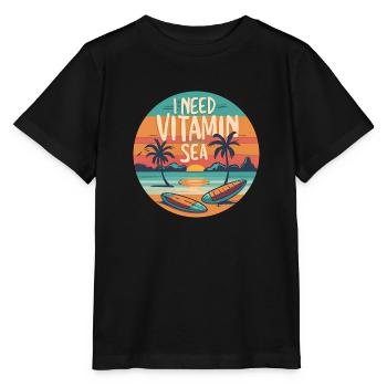 Vitamin sea - Stanley/Stella MINI CREATOR Kids’ T-Shirt - black - Front - Mikhail (115cm)