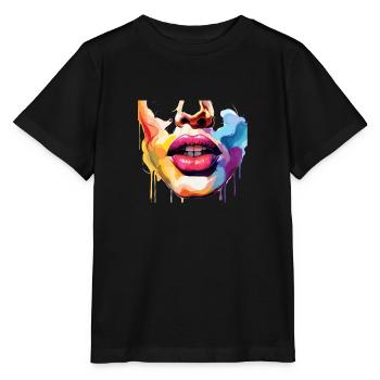 halbes Gesicht - Stanley/Stella Kinder T-Shirt MINI CREATOR  - Schwarz - Vorne - Mikhail (115cm)