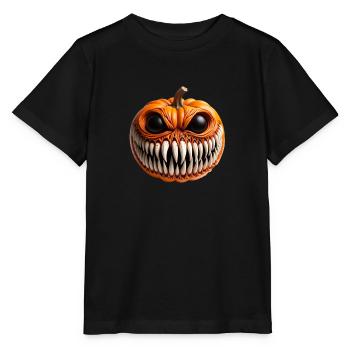 Citrouille dHalloween transformée en un monstre - T-shirt bio MINI CREATOR Stanley/Stella Enfant - noir - Devant - Mikhail (115cm)