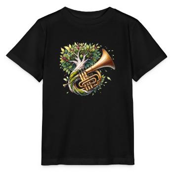 Trumpet Music Tree Orchestra Big Band - Stanley/Stella MINI CREATOR Kids’ T-Shirt - black - Front - Mikhail (115cm)