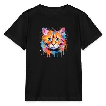 Ingwer Katze - Stanley/Stella Kinder T-Shirt MINI CREATOR  - Schwarz - Vorne - Mikhail (115cm)