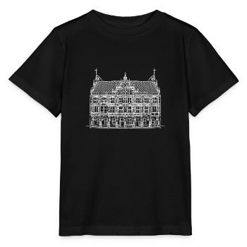 Bocholter Rathaus als Zeichnung - Stanley/Stella Kinder T-Shirt MINI CREATOR  - Schwarz - Vorne - Mikhail (115cm)