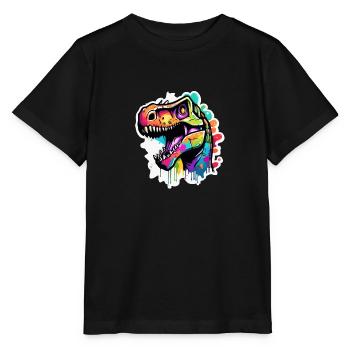 Dinosaurier / Tier / Urzeit / Reptil / Jungs - Stanley/Stella Kinder T-Shirt MINI CREATOR  - Schwarz - Vorne - Mikhail (115cm)