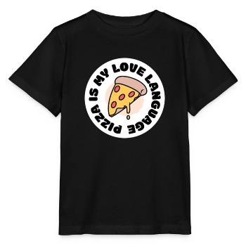 Pizza ist meine Liebessprache - Stanley/Stella Kinder T-Shirt MINI CREATOR  - Schwarz - Vorne - Mikhail (115cm)