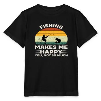 La pêche me rend heureux - T-shirt bio MINI CREATOR Stanley/Stella Enfant - noir - Devant - Mikhail (115cm)