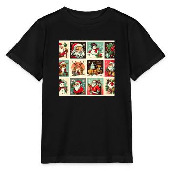 Weihnachtlicher Rahmen - Stanley/Stella Kinder T-Shirt MINI CREATOR  - Schwarz - Vorne - Mikhail (115cm)