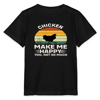 Le poulet me rend heureux - T-shirt bio MINI CREATOR Stanley/Stella Enfant - noir - Devant - Mikhail (115cm)