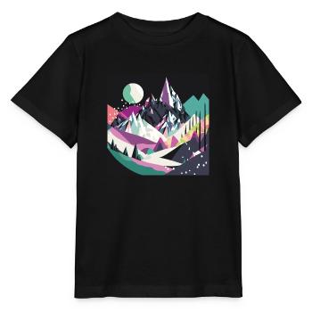Abstrakter Berghintergrund - Stanley/Stella Kinder T-Shirt MINI CREATOR  - Schwarz - Vorne - Mikhail (115cm)
