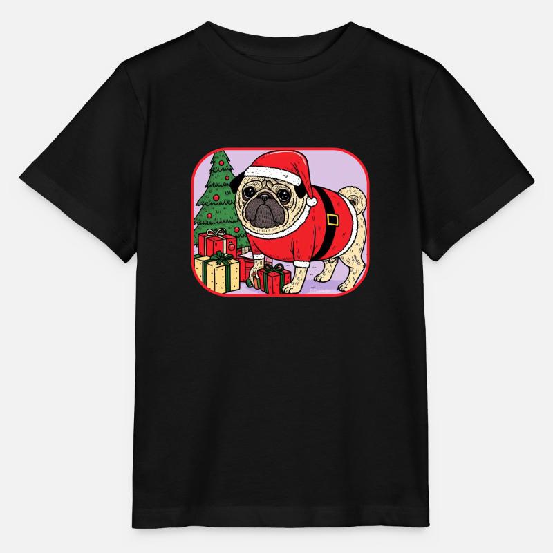 Mops-Weihnachten - Stanley/Stella Kinder T-Shirt MINI CREATOR  - Schwarz