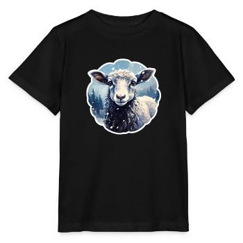 Sheep in winter - Stanley/Stella MINI CREATOR Kids’ T-Shirt - black - Front - Mikhail (115cm)