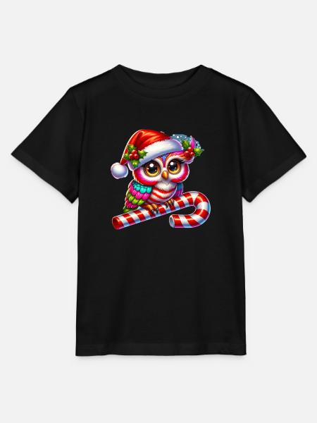 Weihnachtseule - Stanley/Stella Kinder T-Shirt MINI CREATOR  - Schwarz
