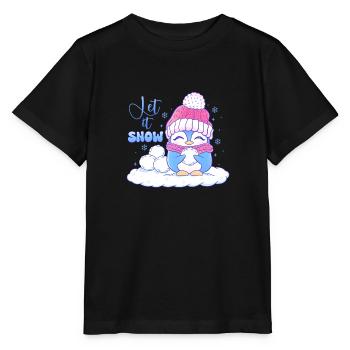 Qu’il neige - T-shirt bio MINI CREATOR Stanley/Stella Enfant - noir - Devant - Mikhail (115cm)
