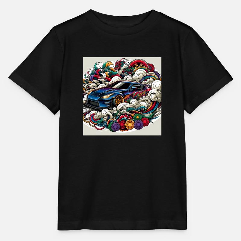 350Z Drift de voiture JDM - T-shirt bio MINI CREATOR Stanley/Stella Enfant - noir