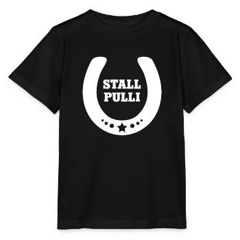 Stall Pulli Hufeisen Reiten Reiter Stallpulli - Stanley/Stella Kinder T-Shirt MINI CREATOR  - Schwarz - Vorne - Mikhail (115cm)