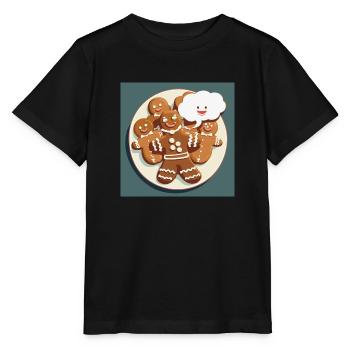 Lebkuchen / Weihnachten / Lebkuchenmann - Stanley/Stella Kinder T-Shirt MINI CREATOR  - Schwarz - Vorne - Mikhail (115cm)