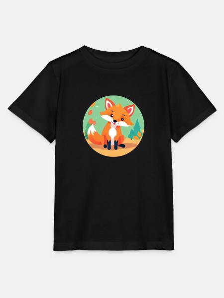 Fuchs im Herbstwald - Stanley/Stella Kinder T-Shirt MINI CREATOR - Schwarz