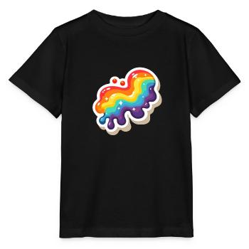 Rainbow Pouring Paint - Stanley/Stella MINI CREATOR Kids’ T-Shirt - black - Front - Mikhail (115cm)