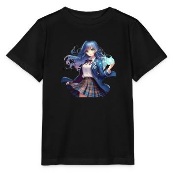 Manga anime fille en uniforme scolaire - T-shirt bio MINI CREATOR Stanley/Stella Enfant - noir - Devant - Mikhail (115cm)