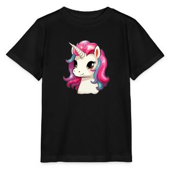 Licorne Licorne dans le style comique - T-shirt bio MINI CREATOR Stanley/Stella Enfant - noir - Devant - Mikhail (115cm)