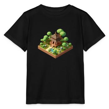 Jardin japonais isométrique : beau et relaxant - T-shirt bio MINI CREATOR Stanley/Stella Enfant - noir - Devant - Mikhail (115cm)