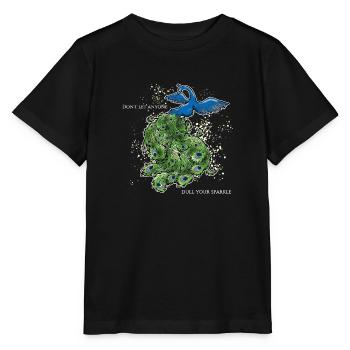 bird peacock art deco simple saying funny sparks - Stanley/Stella MINI CREATOR Kids’ T-Shirt - black - Front - Mikhail (115cm)