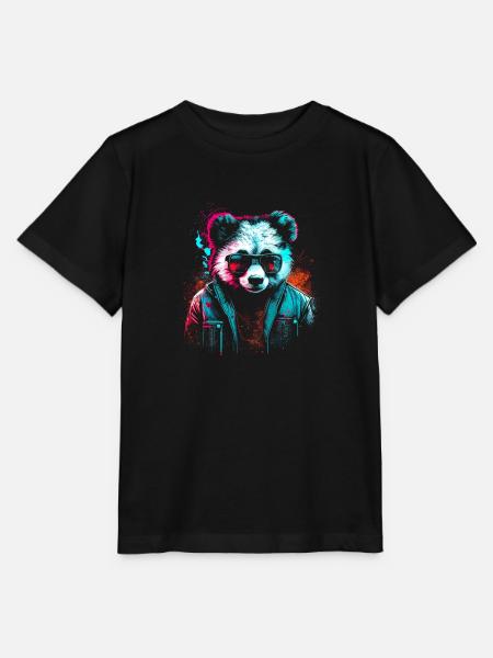 Cyberpunk-Panda - Stanley/Stella Kinder T-Shirt MINI CREATOR - Schwarz