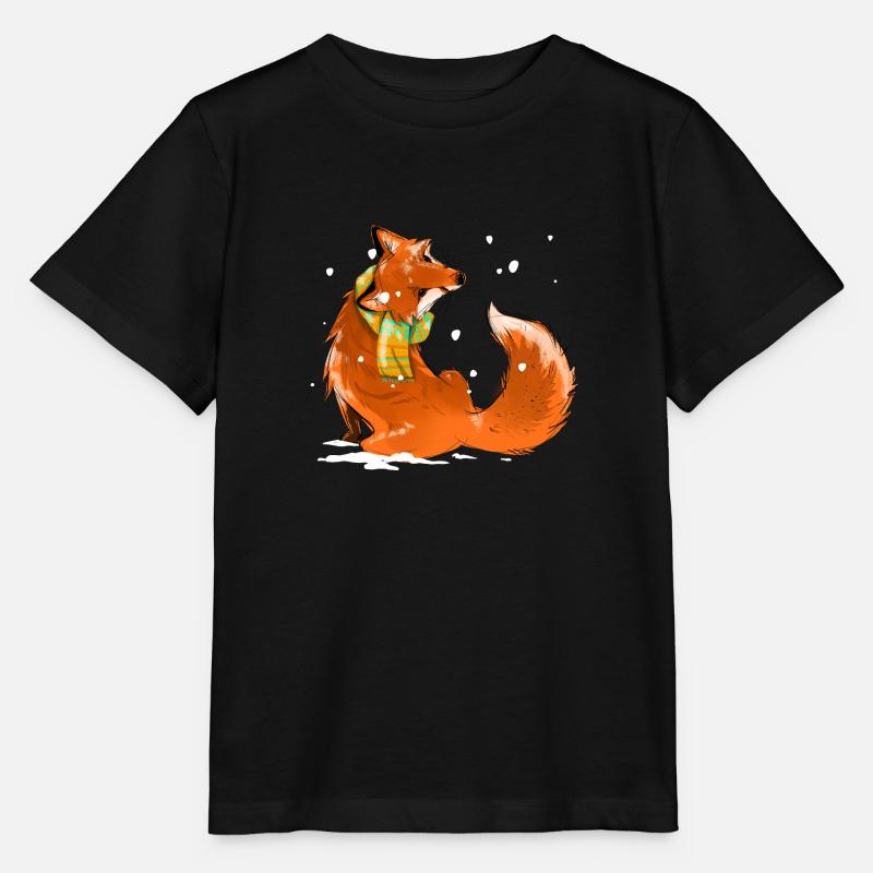 Fuchs im Schnee - Stanley/Stella Kinder T-Shirt MINI CREATOR - Schwarz