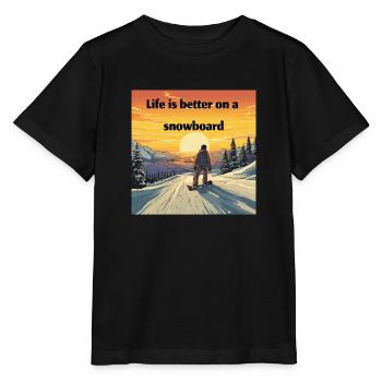 Snowboard Loving Retro Sunset Style - T-shirt bio MINI CREATOR Stanley/Stella Enfant - noir - Devant - Mikhail (115cm)