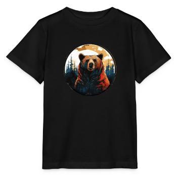 Grizzly bear - Stanley/Stella MINI CREATOR Kids’ T-Shirt - black - Front - Mikhail (115cm)