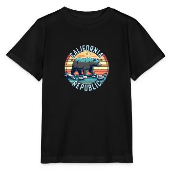 République de Californie Rétro - T-shirt bio MINI CREATOR Stanley/Stella Enfant - noir - Devant - Mikhail (115cm)