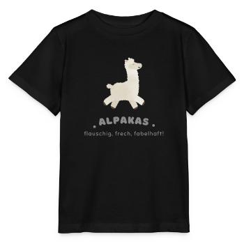 Alpakas - frech und flauschig - Stanley/Stella Kinder T-Shirt MINI CREATOR  - Schwarz - Vorne - Mikhail (115cm)