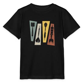 Flèche flèchette rétro vintage - T-shirt bio MINI CREATOR Stanley/Stella Enfant - noir - Devant - Mikhail (115cm)